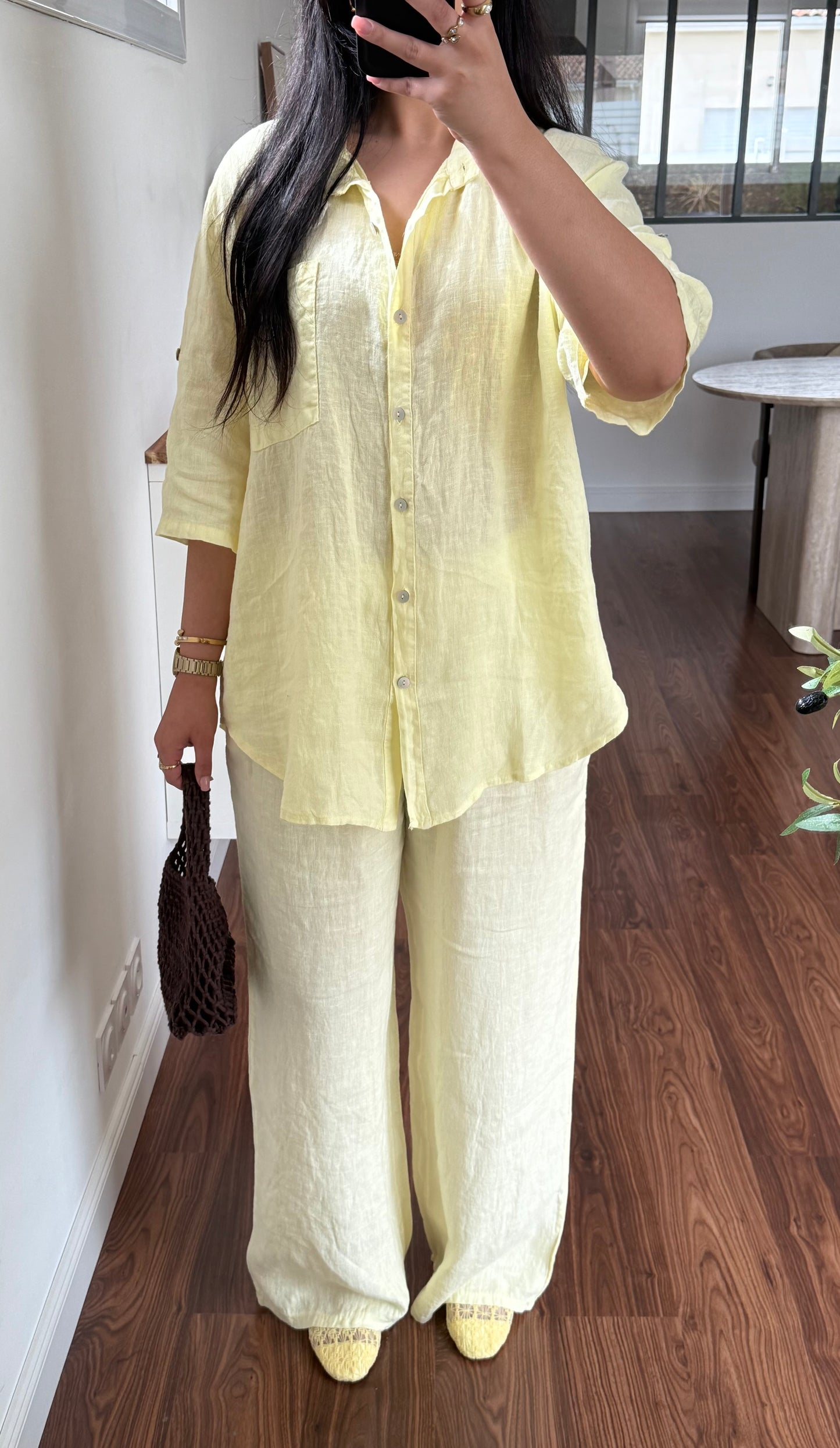 Ensemble Lin premium Jaune