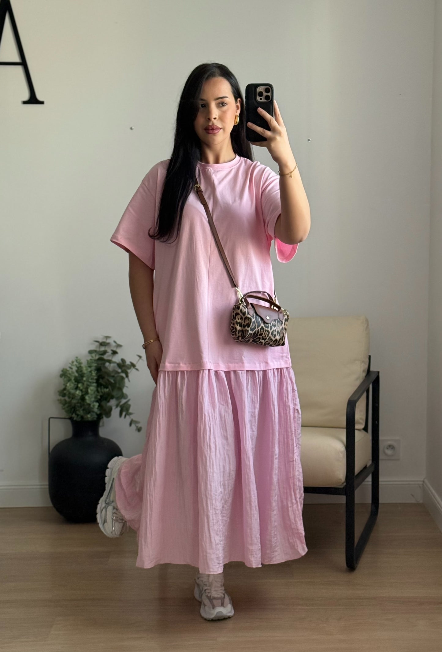 Robe t-shirt rose