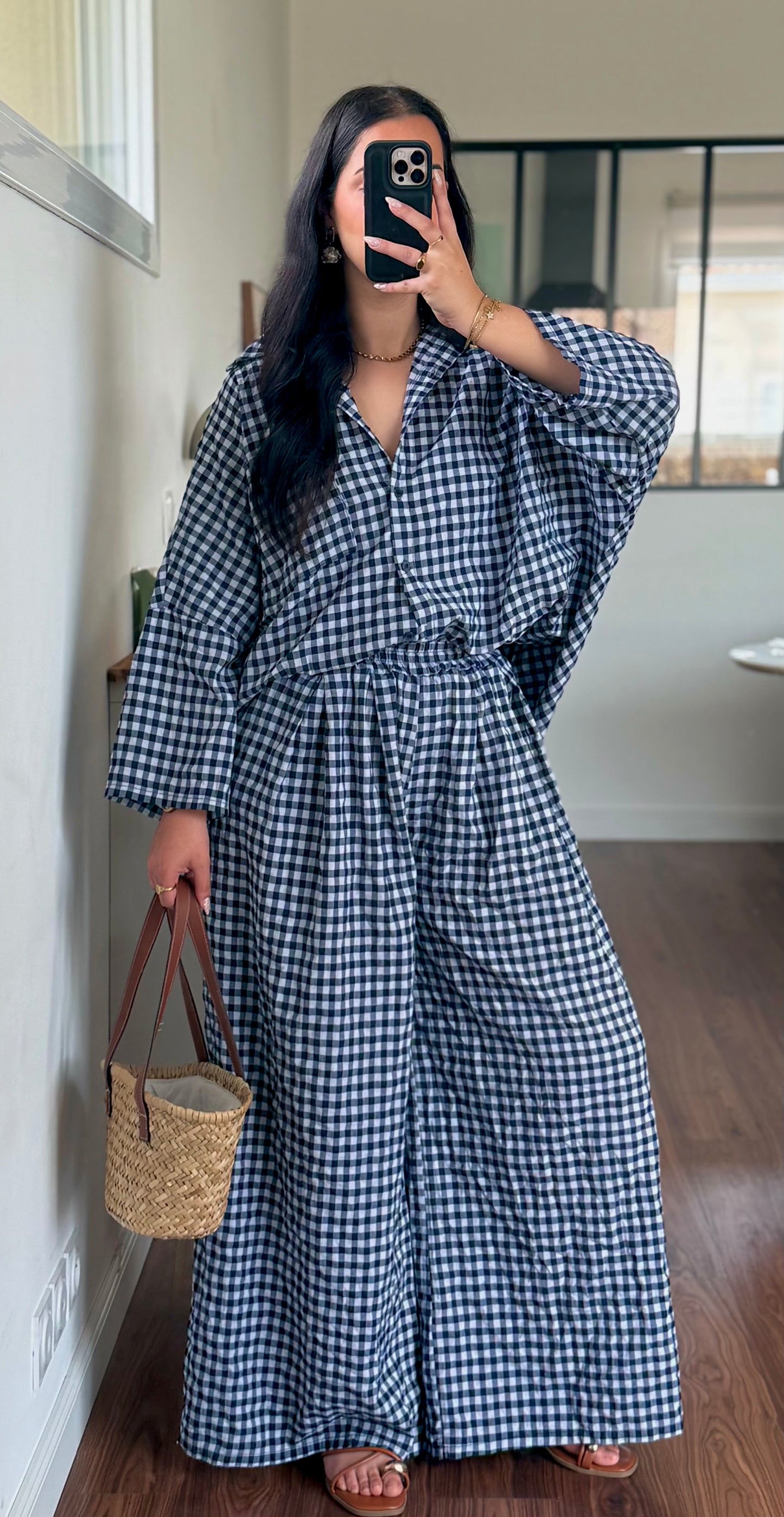 Ensemble Vichy bleu
