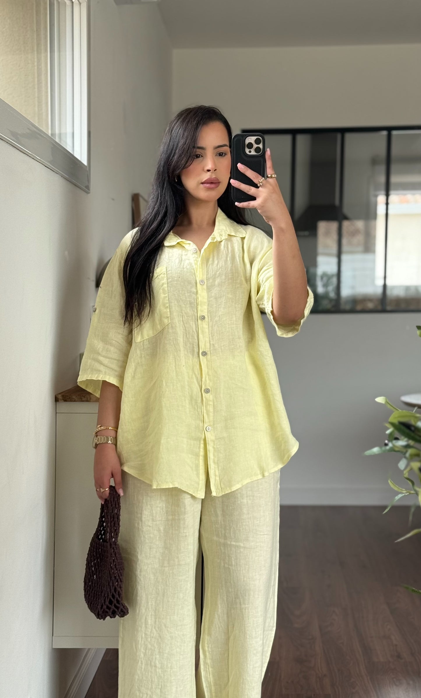 Ensemble Lin premium Jaune