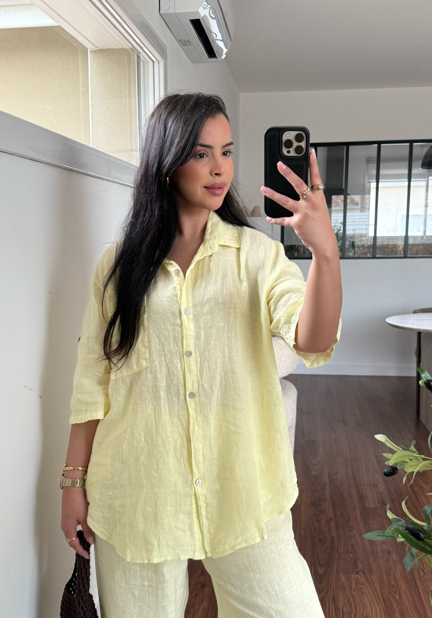 Ensemble Lin premium Jaune