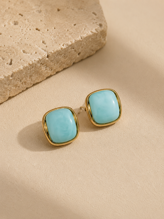Boucles d’oreilles Ossa bleu