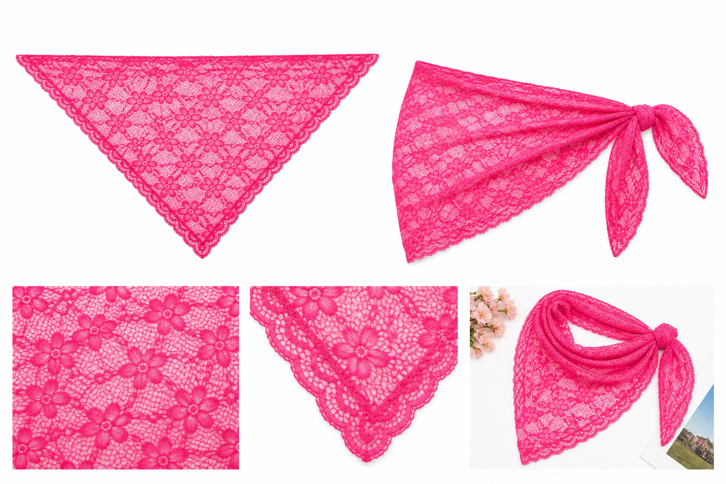 Foulard dentelle(plusieurs coloris )