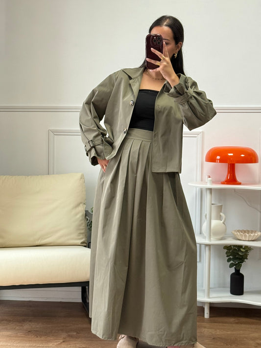 Ensemble Bianca kaki