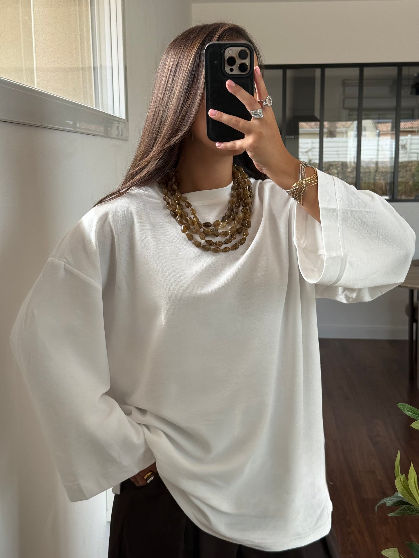 T-shirt manches longues blanc