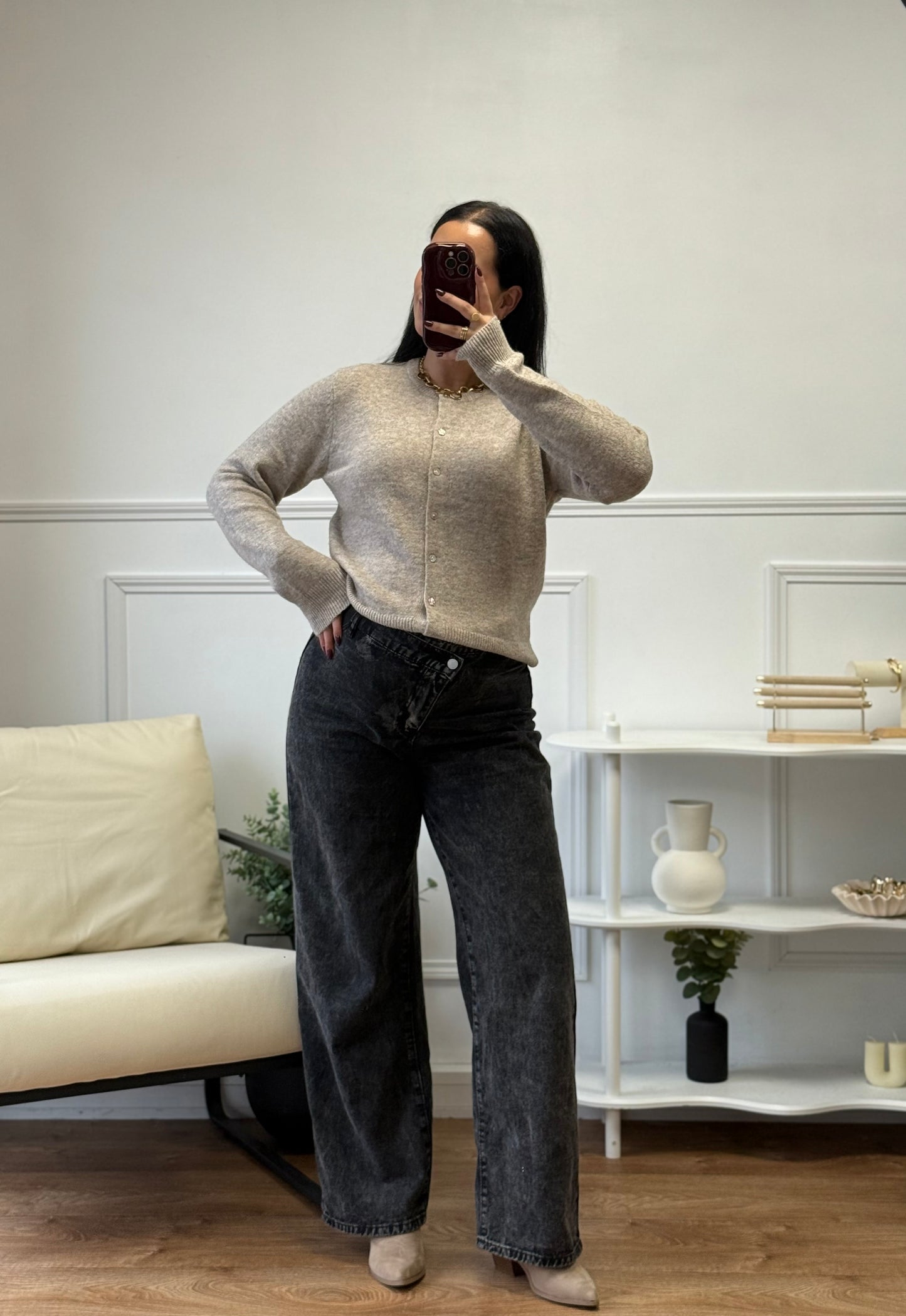 Gilet Kim taupe
