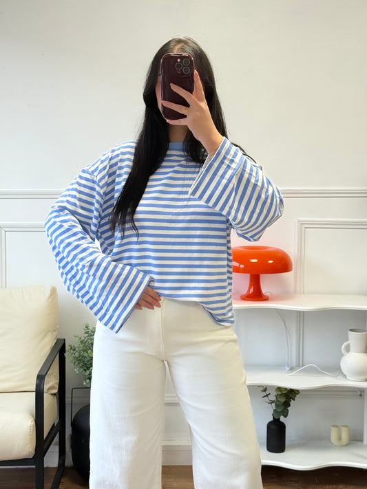 T-shirt rayé bleu