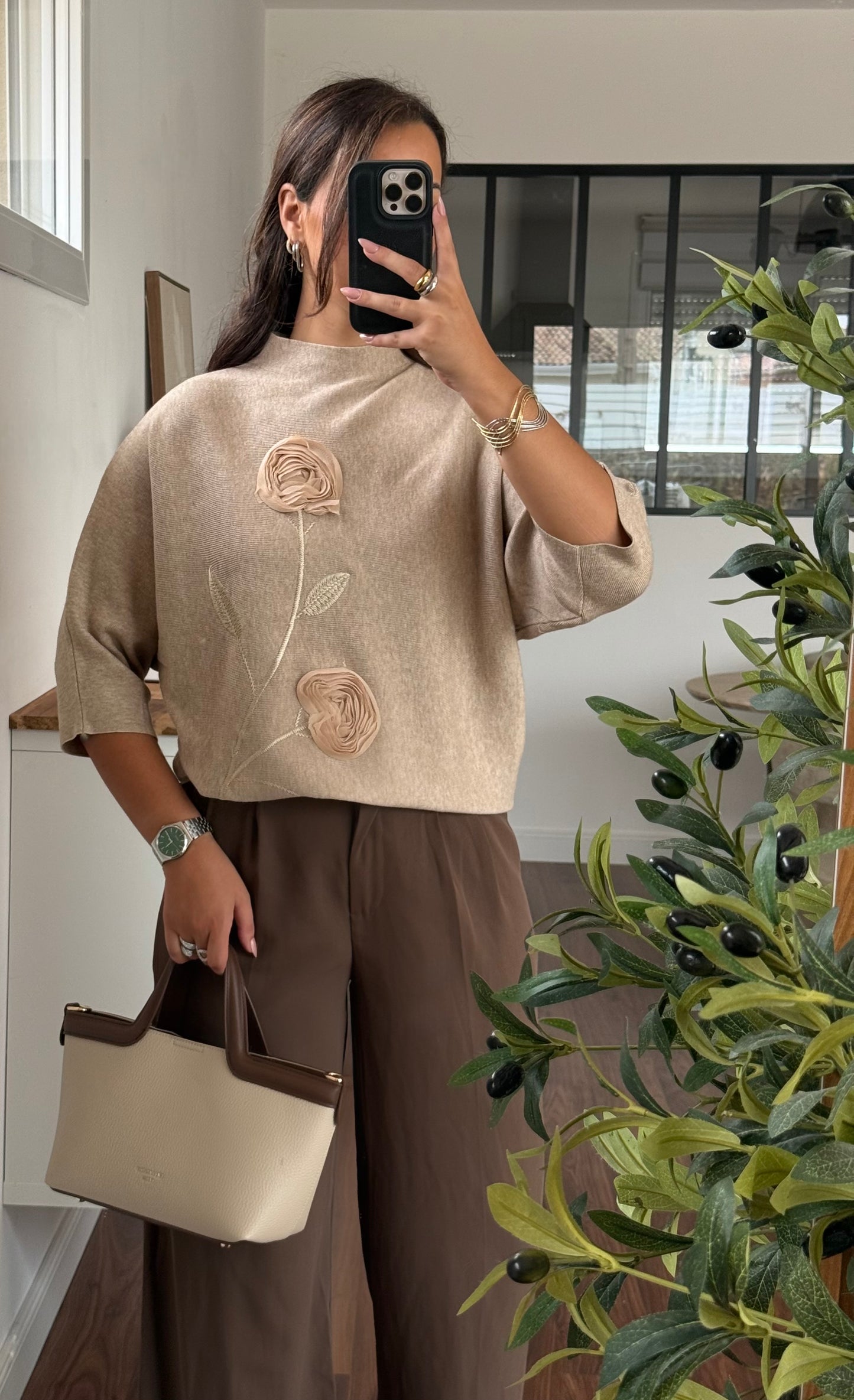 Pull Rose taupe