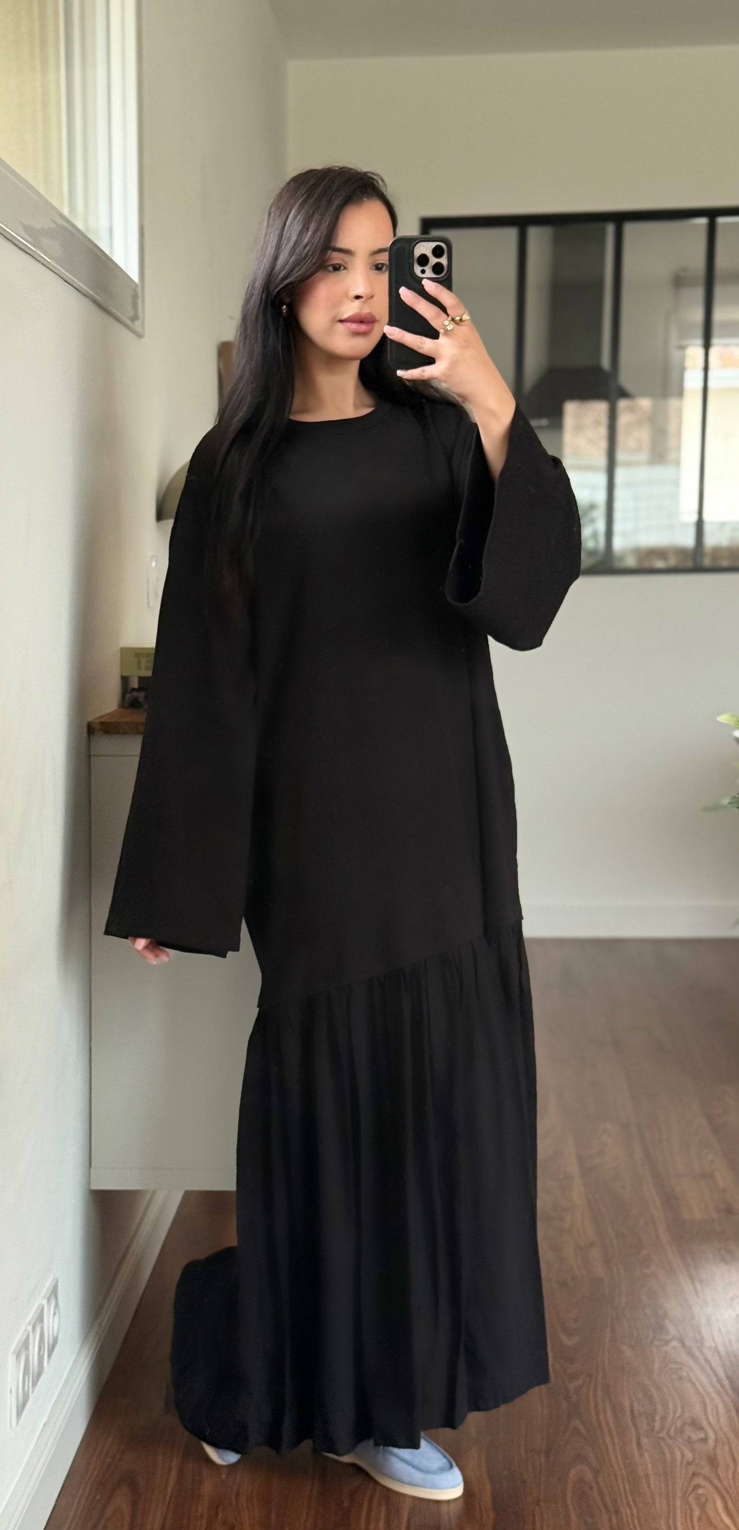 Robe Bi-matière manches longues
