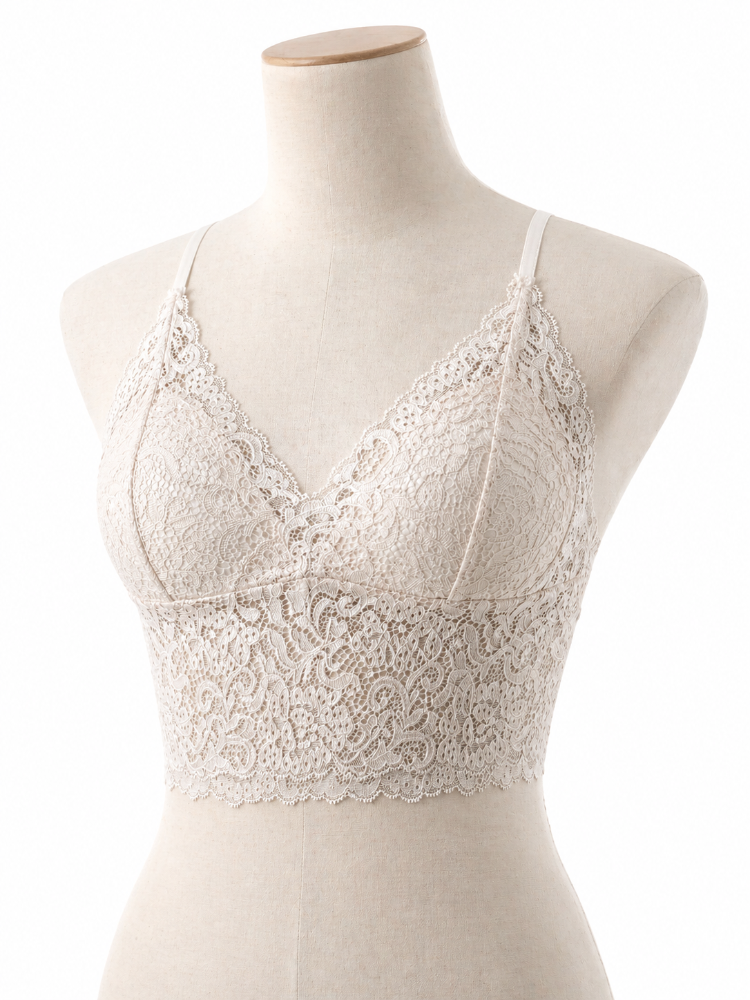 Brassière dentelle beige