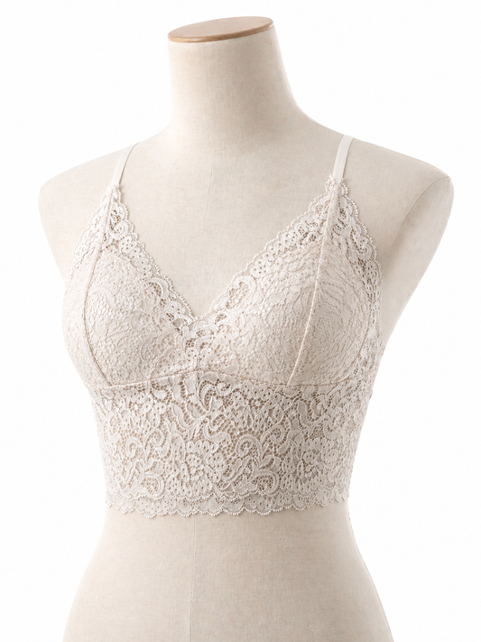 Brassière dentelle beige