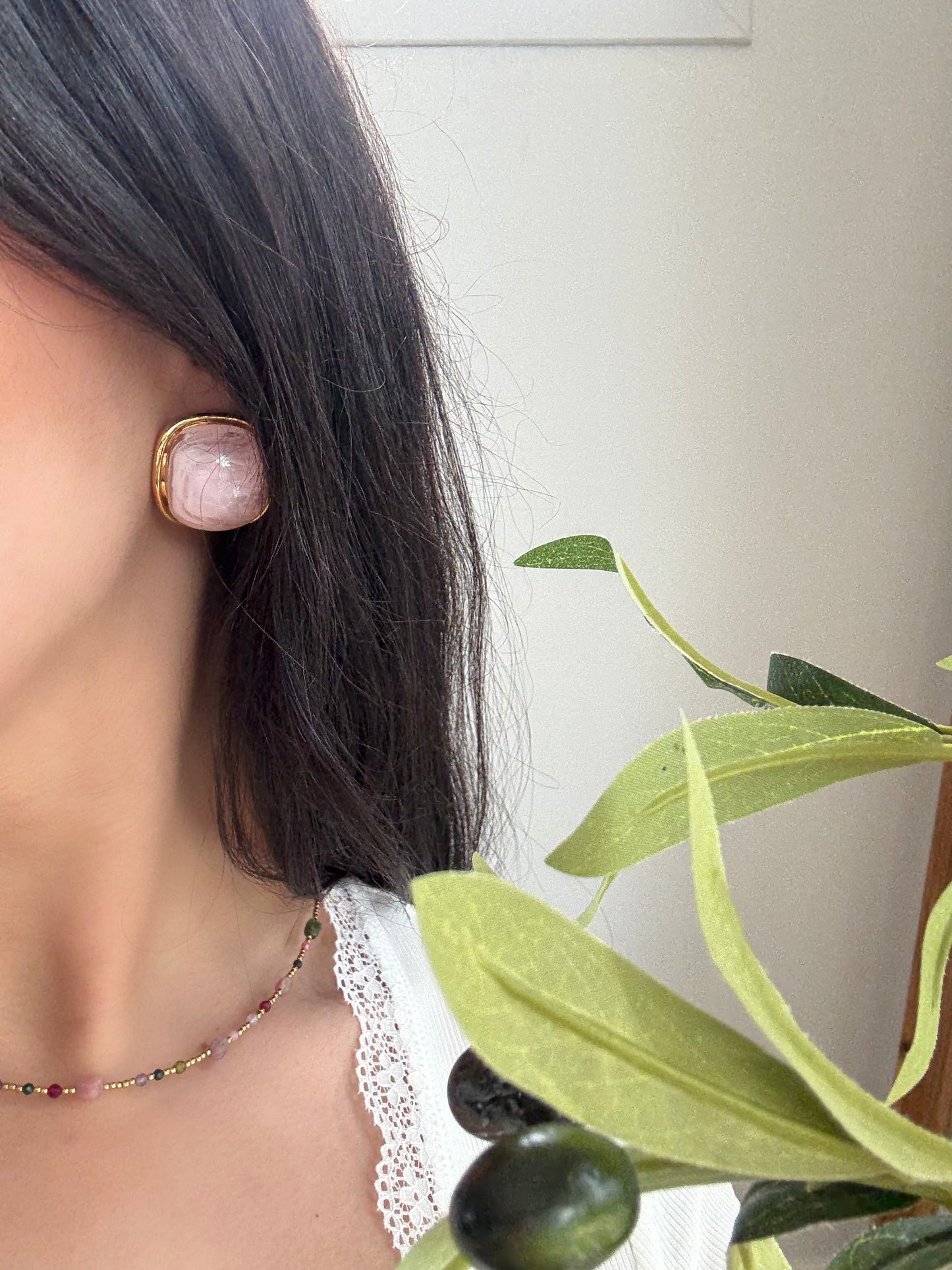 Boucles d’oreilles Ossa rose